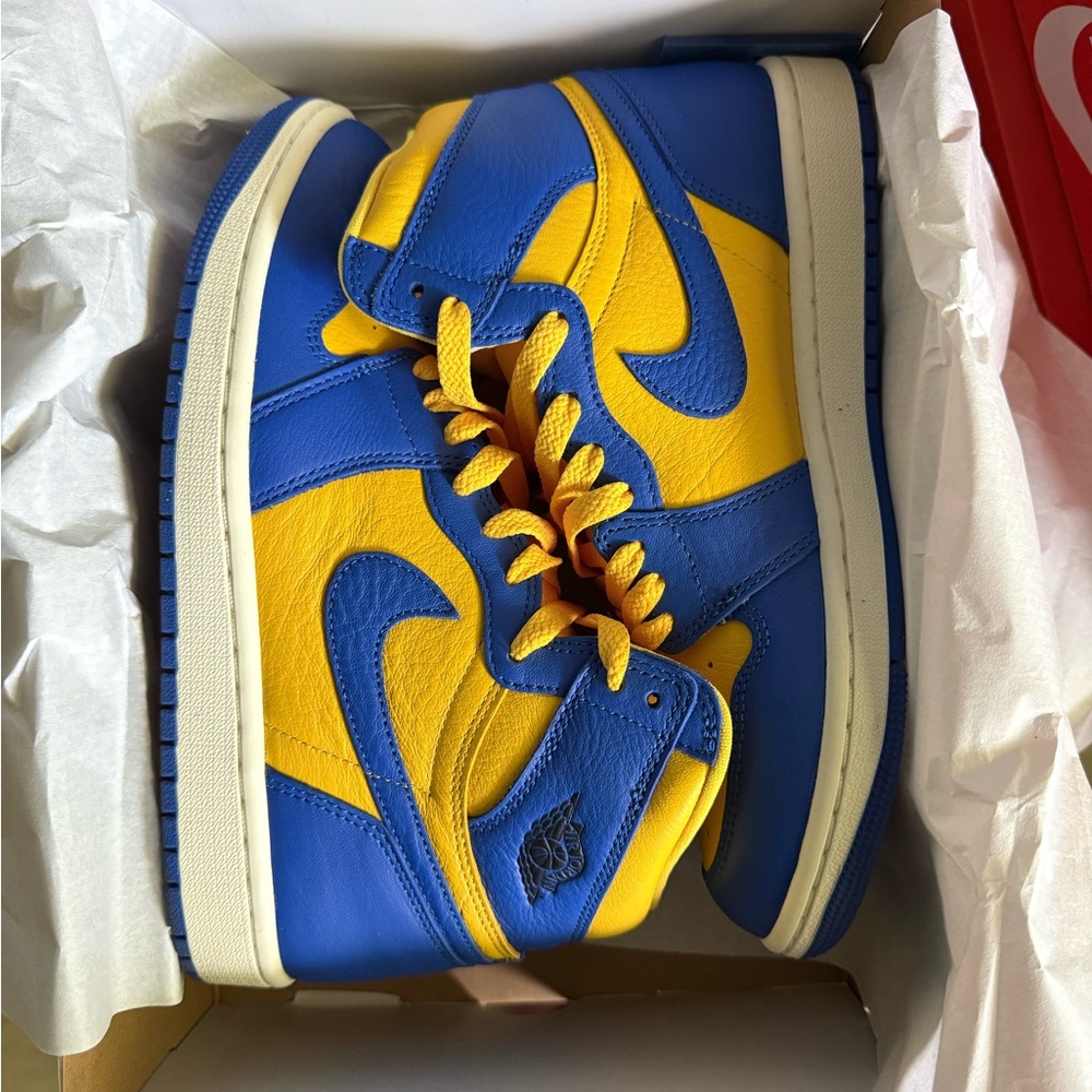 Nike Jordan 1 Retro High OG “Reverse Laney”Royal Blue and Bright Yellow Sneakers